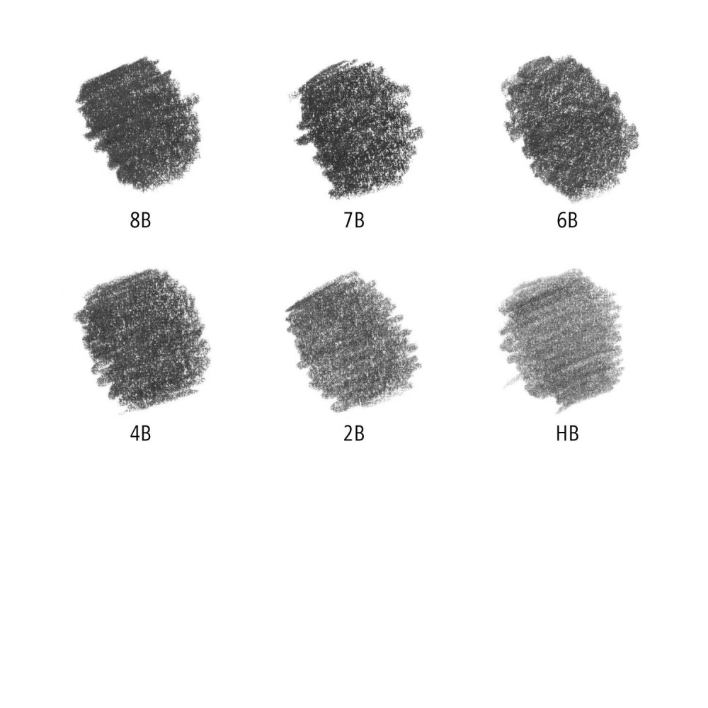 Set of Mars Lumograph graphite pencils - Staedtler - 8B-HB, 6 pcs.