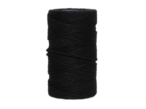 Cotton cord for macrames - black, 2 mm, 60 m