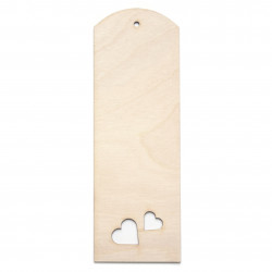 Wooden bookmark with hearts...