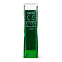 Grafity do ołówka automatycznego, 0,5 mm - Uni - zielone, 20 szt.