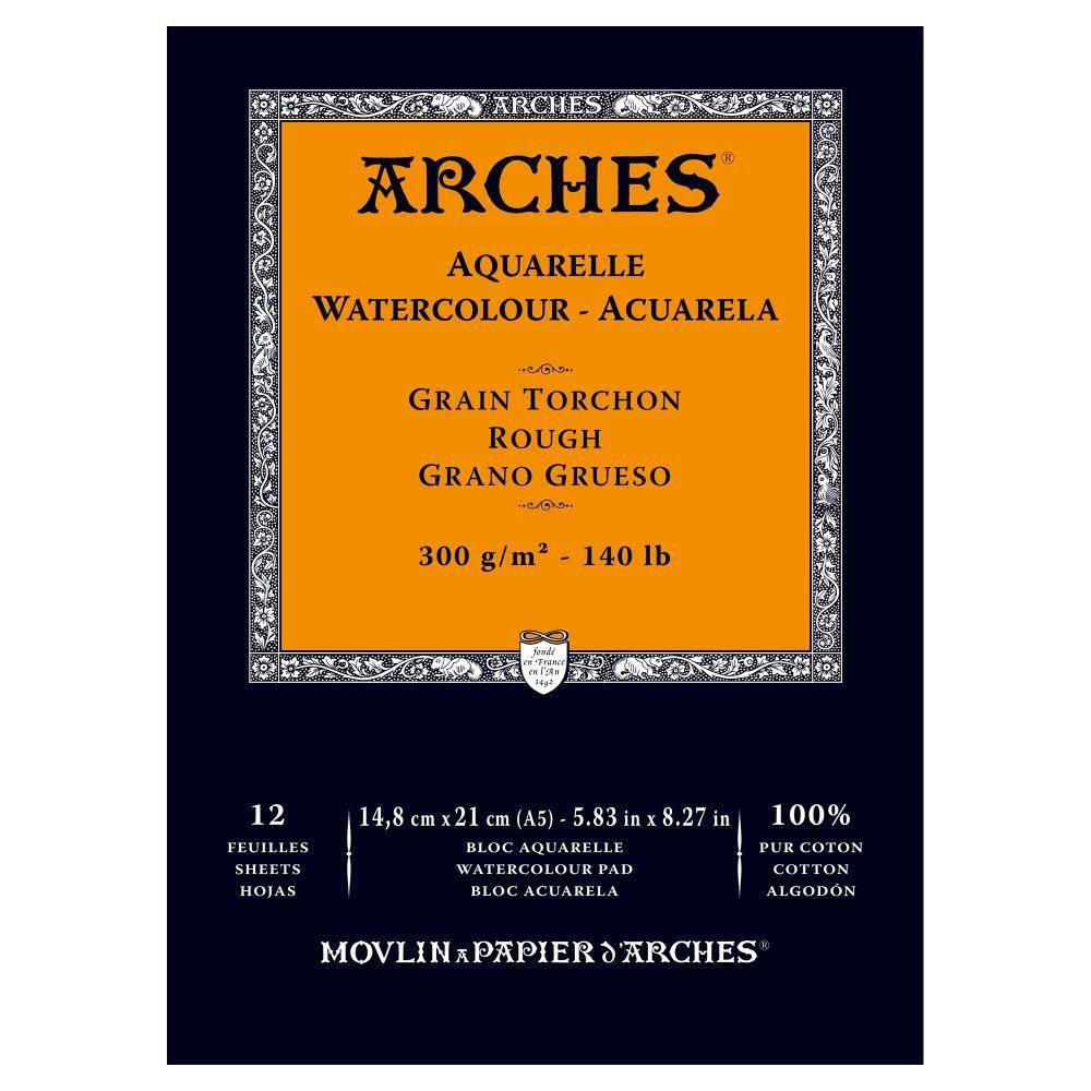Blok do akwareli - Arches - rough, A5, 300 g, 12 ark.