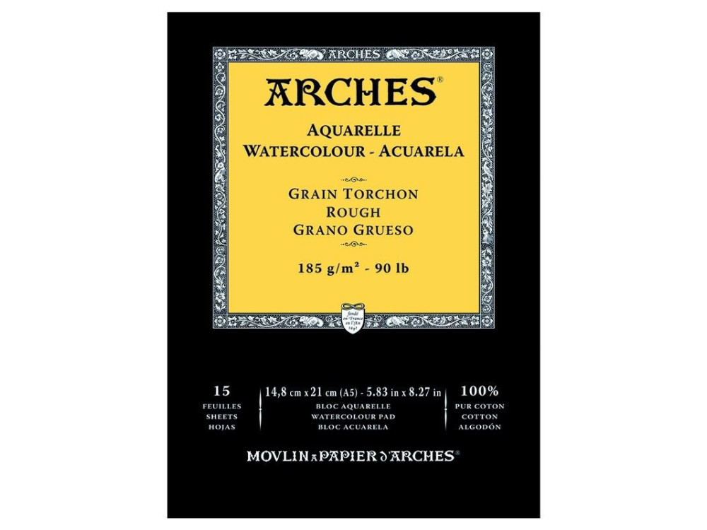 Watercolor paper - Arches - rough, A5, 185 g, 15 sheets