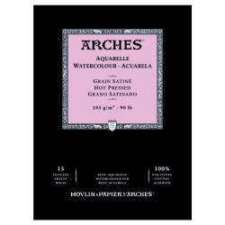 Blok do akwareli - Arches - hot pressed, A5, 185 g, 15 ark.