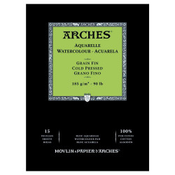 Blok do akwareli - Arches - cold pressed,  A5, 185 g, 15 ark.