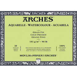 Blok do akwareli - Arches - cold pressed, 18 x 26 cm, 185 g, 20 ark.