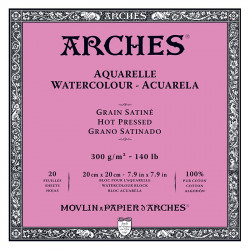 Blok do akwareli - Arches - hot pressed, 20 x 20 cm, 300 g, 20 ark.