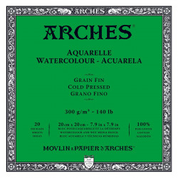Blok do akwareli - Arches - cold pressed, 20 x 20 cm, 300 g, 20 ark.