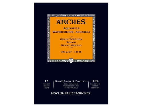 Watercolor paper - Arches - rough, A4 , 300 g, 12 sheets