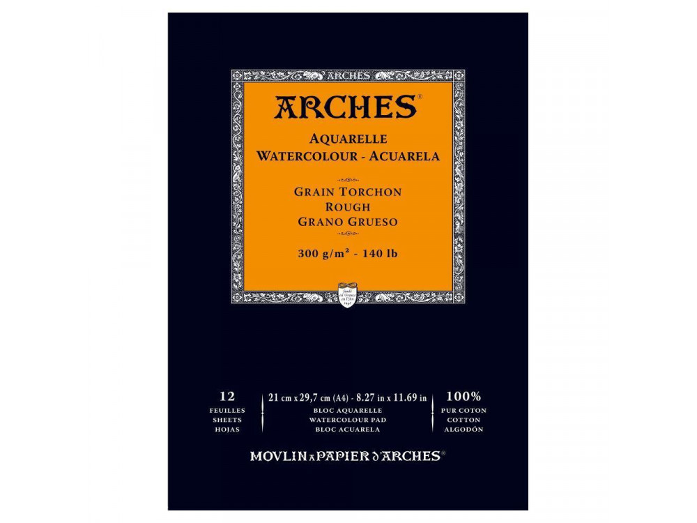 Blok do akwareli - Arches - rough, A4, 300 g, 12 ark.