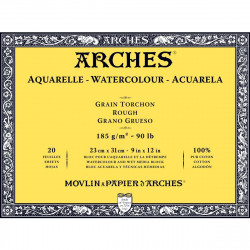 Watercolor paper - Arches - rough, 23 x 31 cm, 185 g, 20 sheets