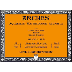 Watercolor paper - Arches - rough, 26 x 36 cm, 300 g, 12 sheets