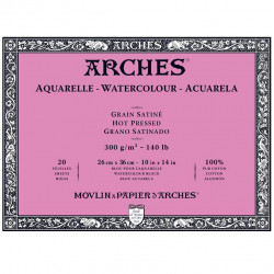 Blok do akwareli - Arches - hot pressed, 26 x 36 cm, 300 g, 20 ark.