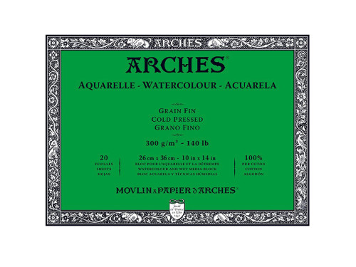 Blok do akwareli - Arches - cold pressed, 26 x 36 cm, 300 g, 20 ark.