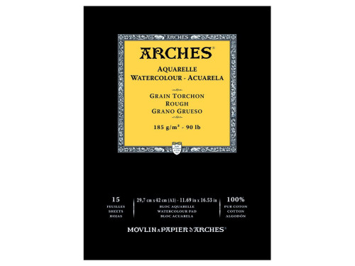 Blok do akwareli - Arches - rough, A3, 185 g, 15 ark.