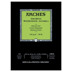 Blok do akwareli - Arches - cold pressed, A3, 185 g, 15 ark.