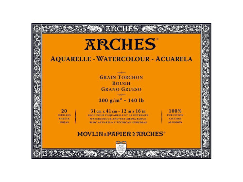 Blok do akwareli - Arches - rough, 31 x 41 cm, 300 g, 20 ark.