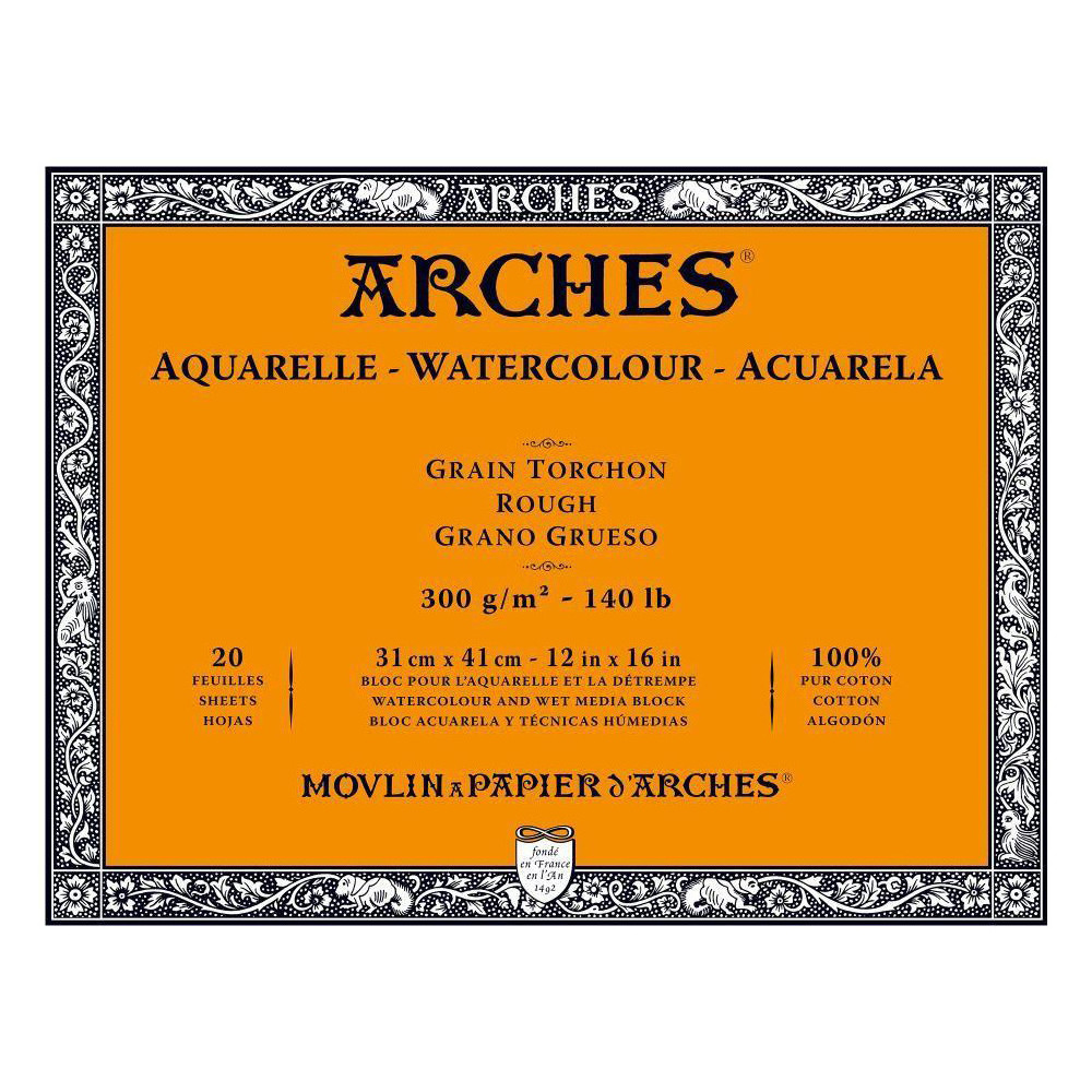 Blok do akwareli - Arches - rough, 31 x 41 cm, 300 g, 20 ark.