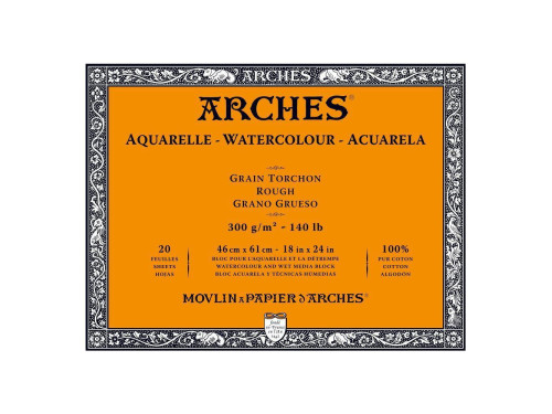 Blok do akwareli - Arches - rough, 46 x 61 cm, 300 g, 20 ark.