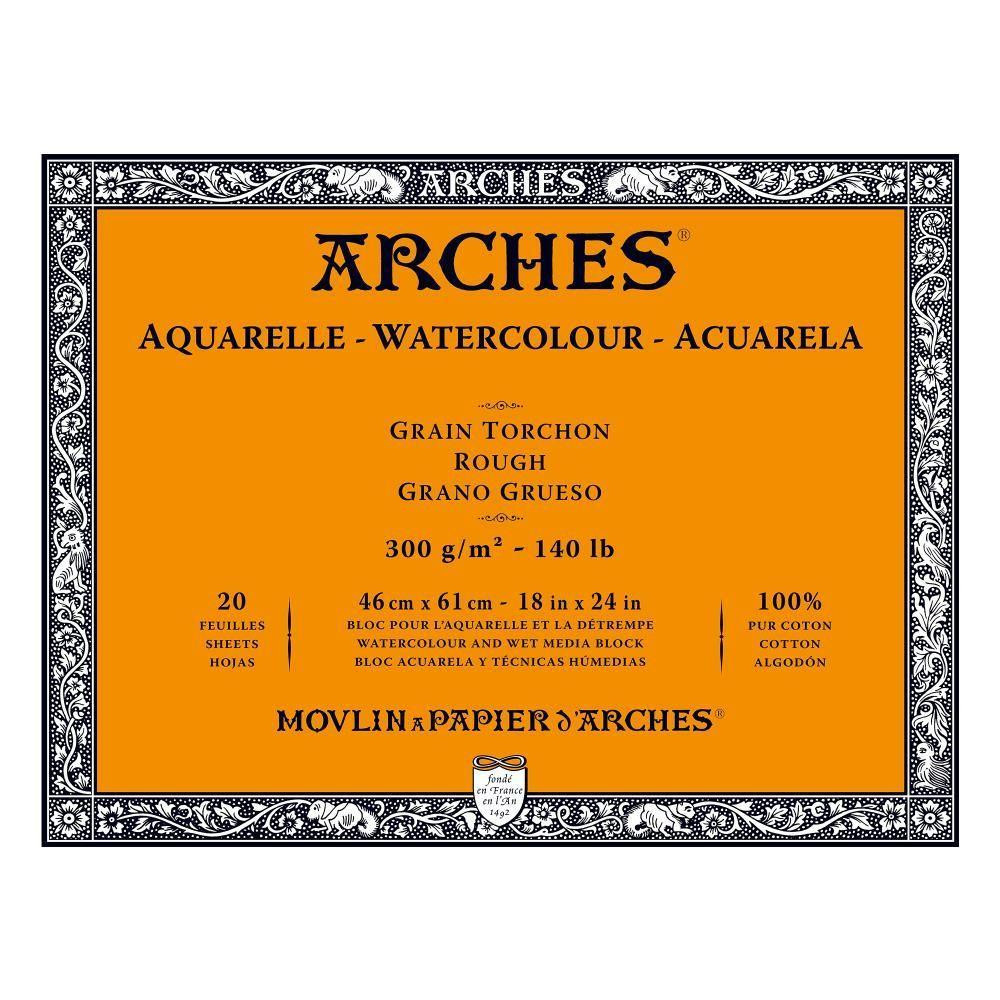 Blok do akwareli - Arches - rough, 46 x 61 cm, 300 g, 20 ark.