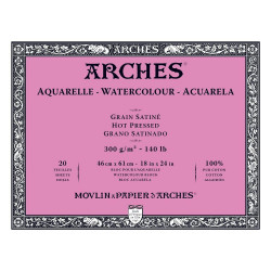 Blok do akwareli - Arches - hot pressed, 46 x 61 cm, 300 g, 20 ark.