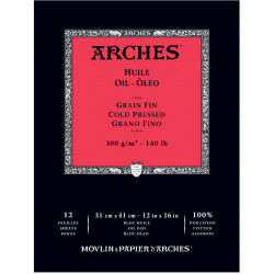 Blok do farb olejnych - Arches - cold pressed, 31 x 41 cm, 300 g, 12 ark.