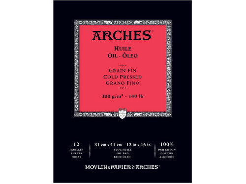 Blok do farb olejnych - Arches - cold pressed, 31 x 41 cm, 300 g, 12 ark.