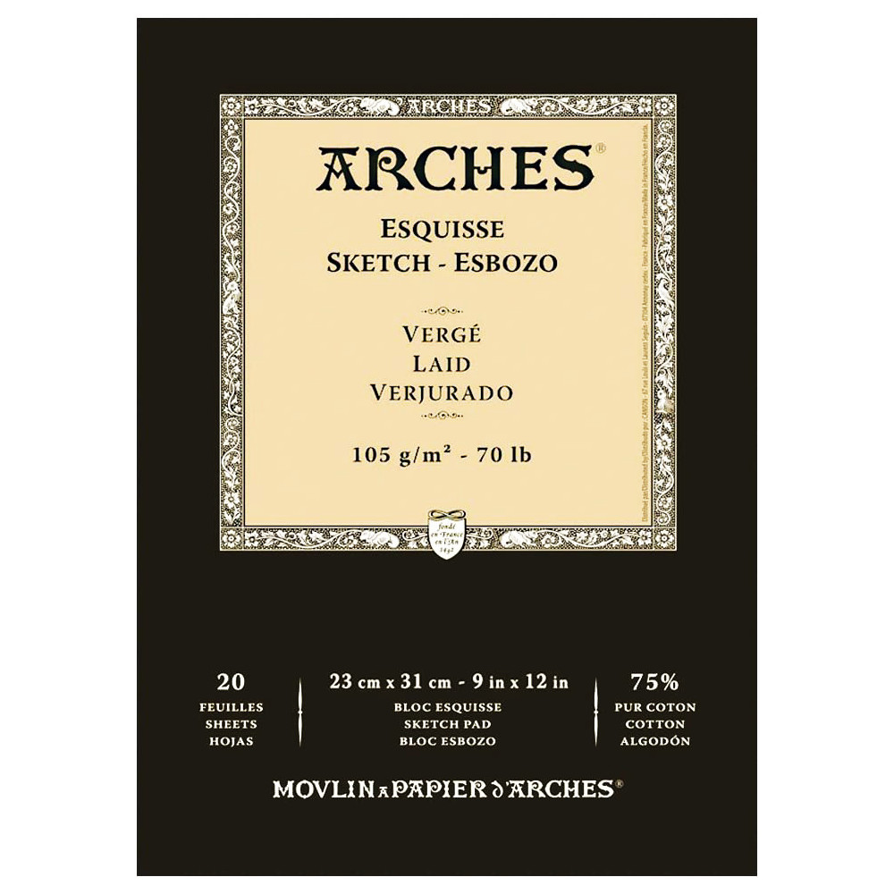 Sketching paper - Archies - laid, 23 x 31 cm, 105 g, 20 sheets