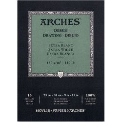 Blok rysunkowy - Arches - extra white, 23 x 31 cm, 180 g, 16 ark.