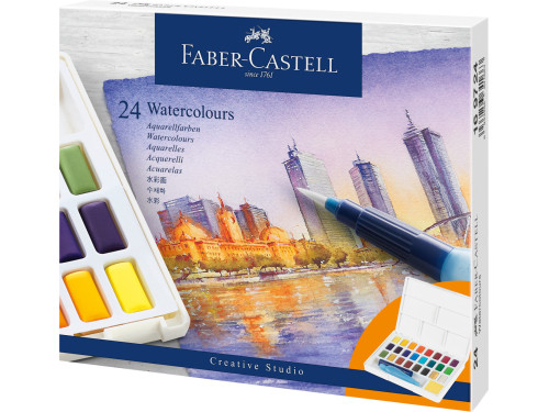 Zestaw farb akwarelowych w kostkach Creative Studio - Faber-Castell - 24 kolory