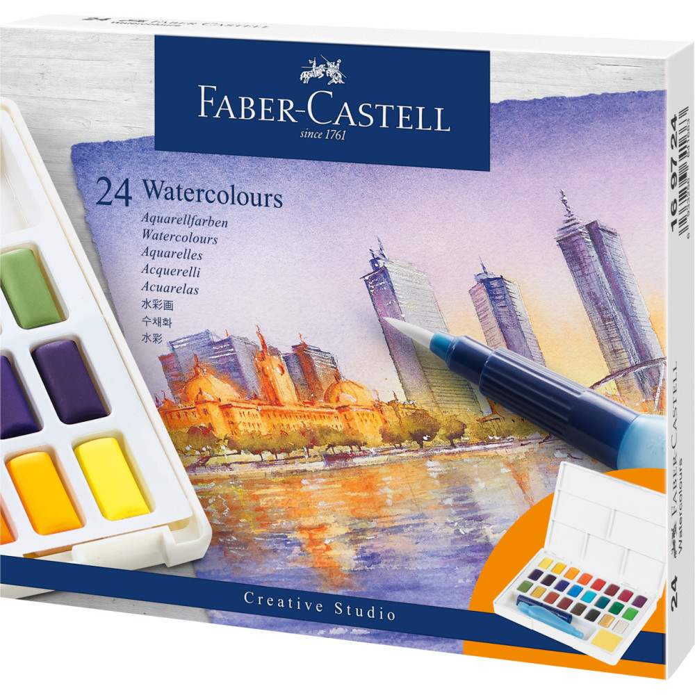 Set of Creative Studio watercolor paints in pans - Faber-Castell - 24 colors