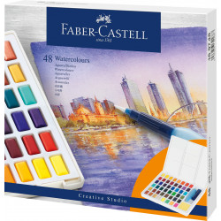 Zestaw farb akwarelowych w kostkach Creative Studio - Faber-Castell - 48 kolorów.