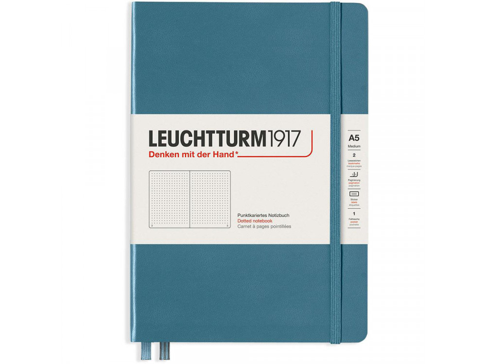 Notebook Rising Colours - Leuchtturm1917 - dotted, Stone Blue, A5