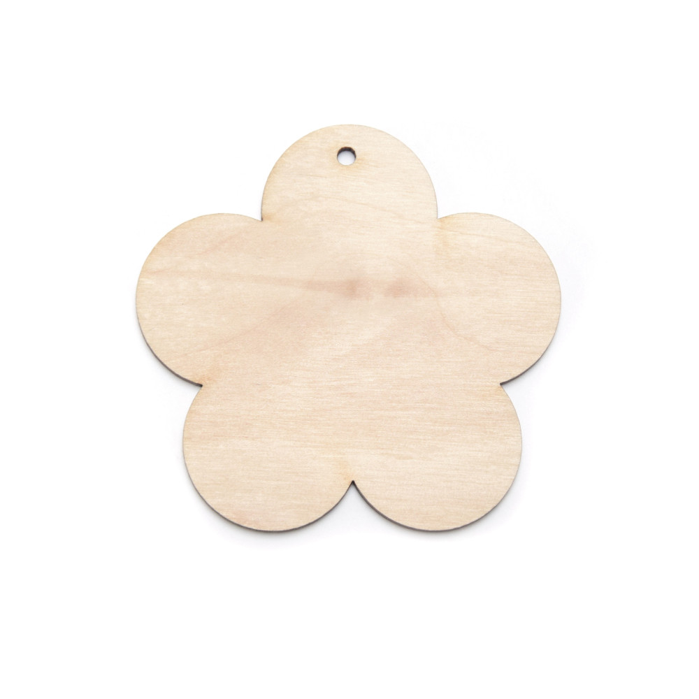 Wooden flower pendant - Simply Crafting - 7 cm