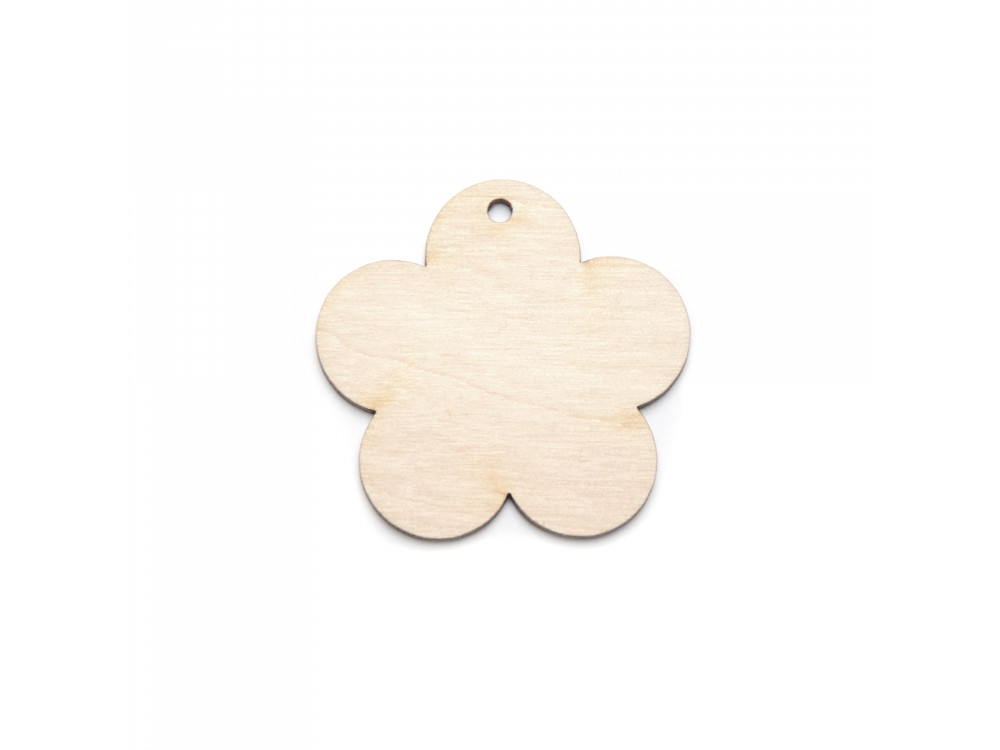 Drewniana zawieszka - Simply Crafting - kwiat, 4 cm