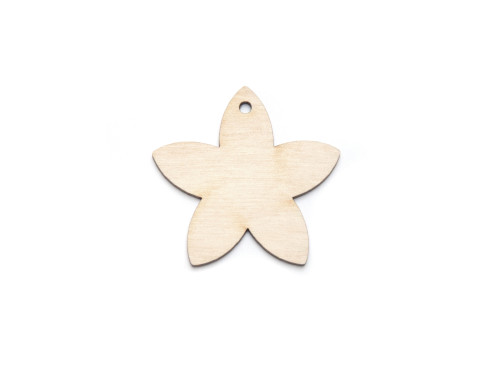 Wooden flower pendant - Simply Crafting - 4 cm