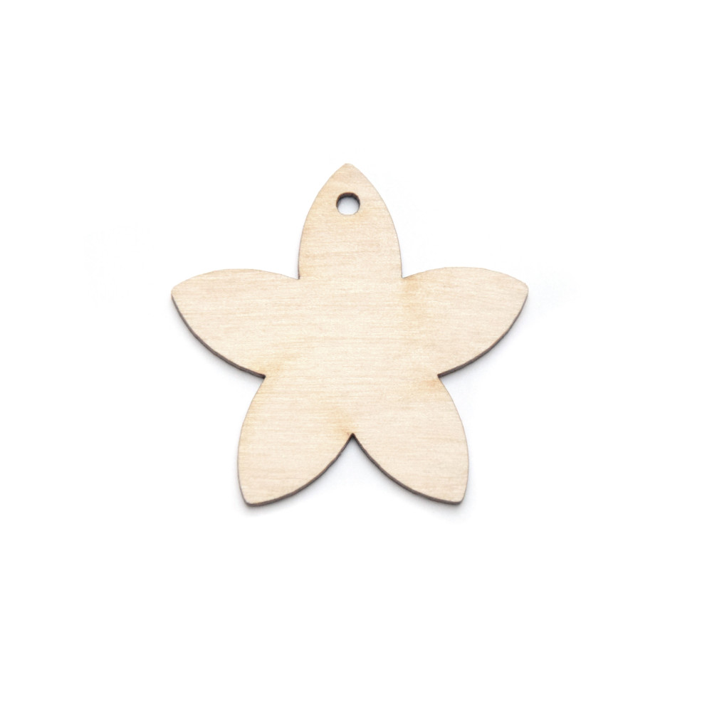 Wooden flower pendant - Simply Crafting - 4 cm
