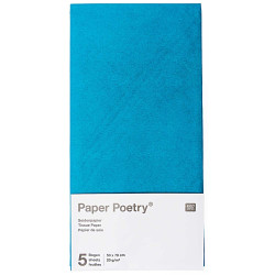 Bibuła gładka do pakowania prezentów - Paper Poetry - niebieska, 5 szt.