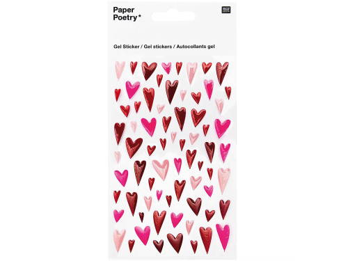 Naklejki żelowe Serca - Paper Poetry - 9,5 x 19 cm