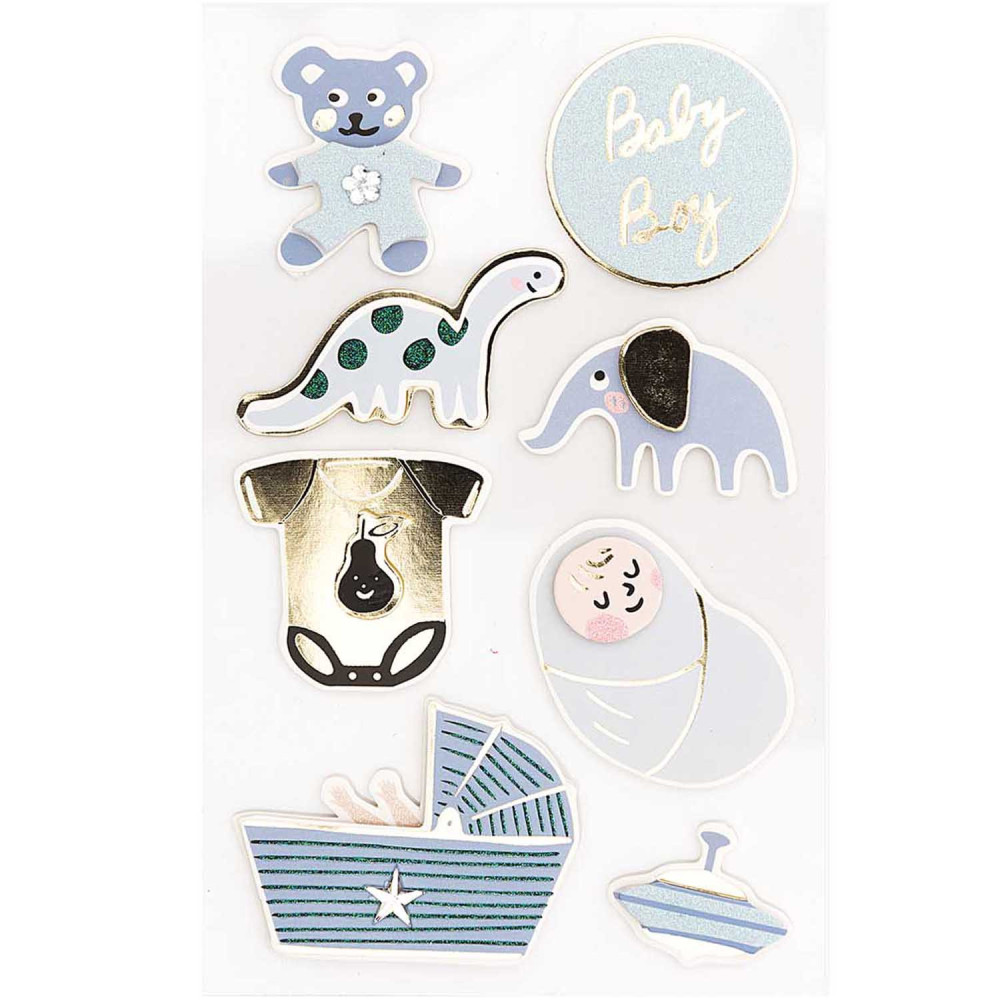 3D stickers - Paper Poetry - Baby Boy, 8 pcs