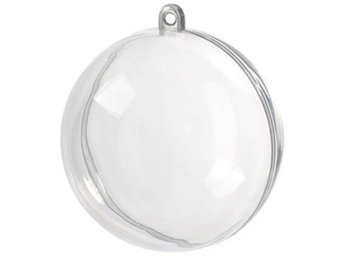 Acrylic two-piece bauble - transparent, 5 cm
