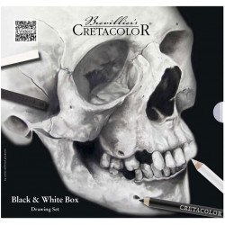 Zestaw do szkicowania Black & White w metalowej kasetce - Cretacolor - 25 szt.