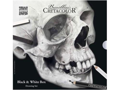 Black & White Drawing Set in metal box - Cretacolor - 25 pcs