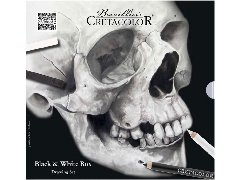 Black & White Drawing Set in metal box - Cretacolor - 25 pcs