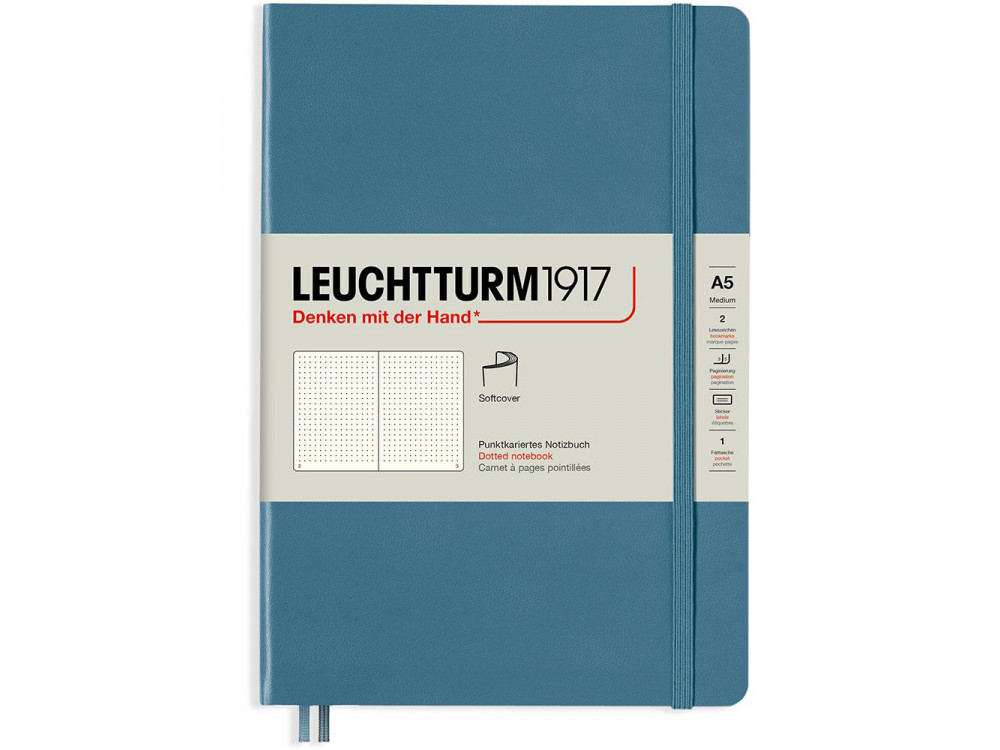 Notebook Rising Colours - Leuchtturm1917 - dotted, Stone Blue, A5