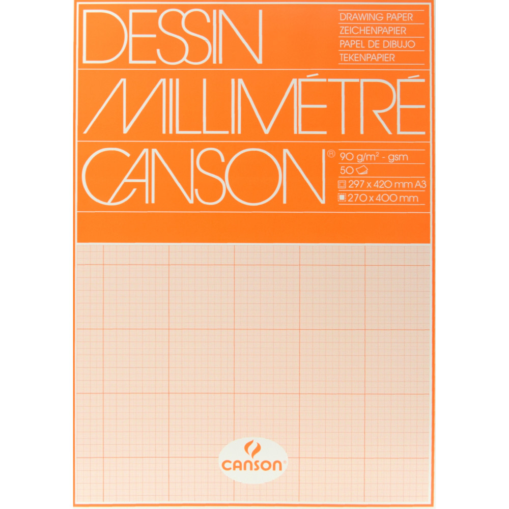 Millimeter graph paper pad - Canson - A3, 90 g, 50 sheets