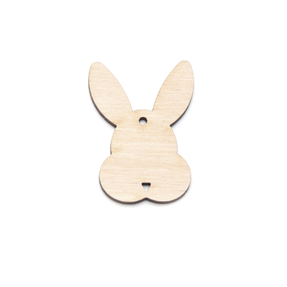 Wooden rabbit pendant - Simply Crafting - 5 cm