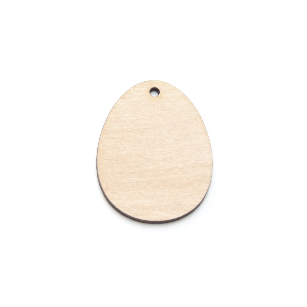 Drewniana zawieszka - Simply Crafting - jajko, 4 cm