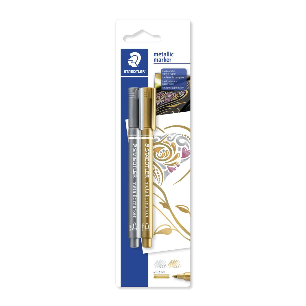 Set of metallic markers - Staedtler - silver and gold, 2 pcs