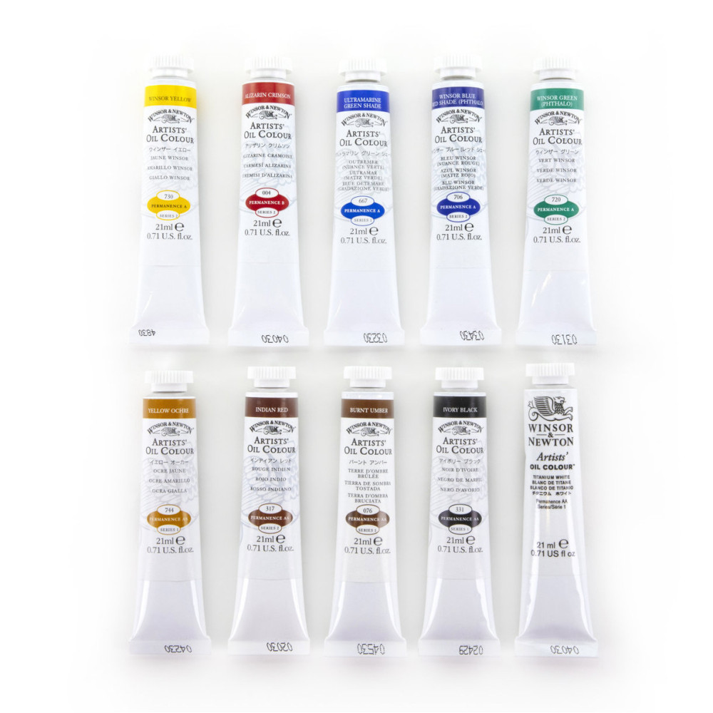 Zestaw farb olejnych w tubkach Artists - Winsor&Newton - 10 kolorów x 21 ml