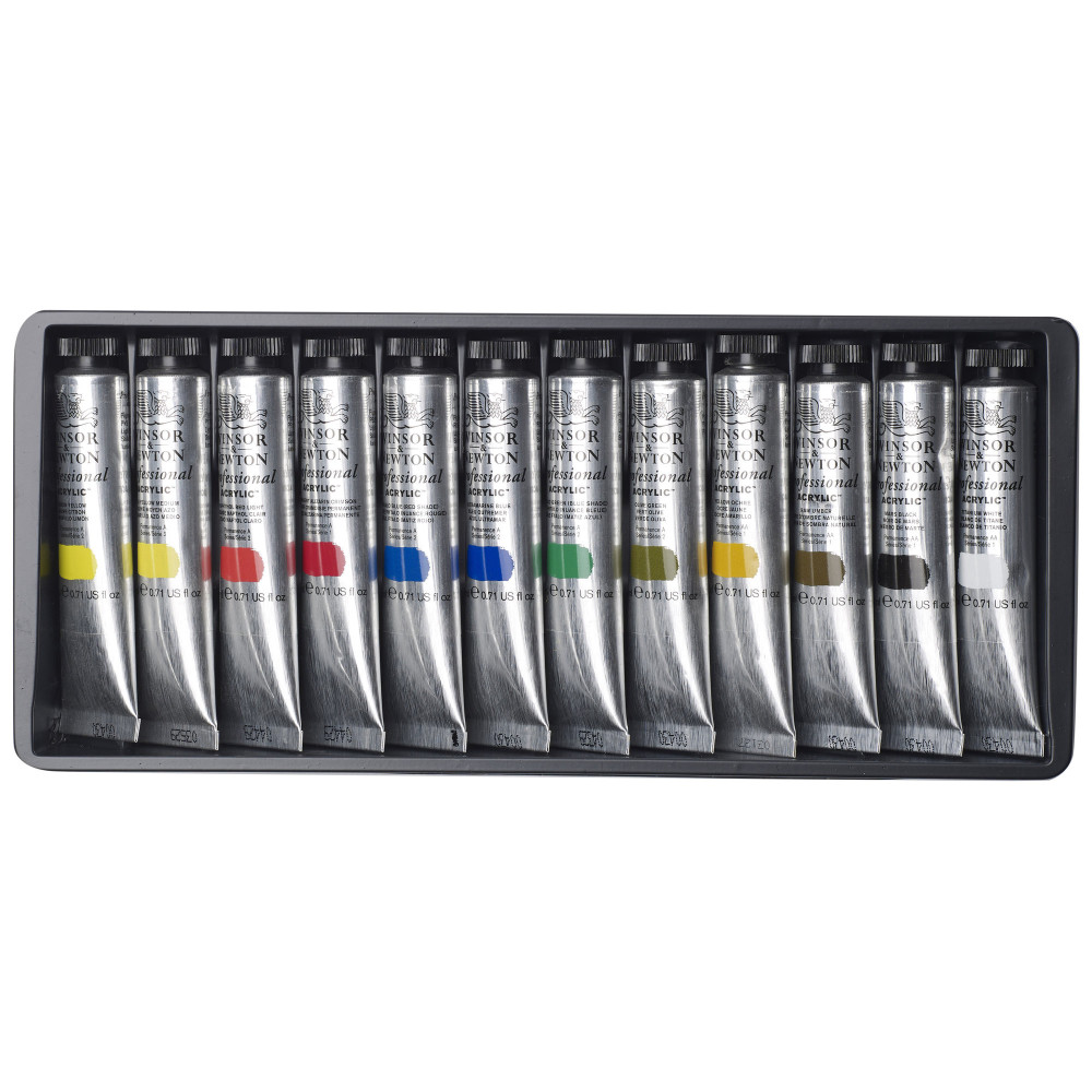 Professional acrylic paints set - Winsor & Newton - 12 colors x 20 ml